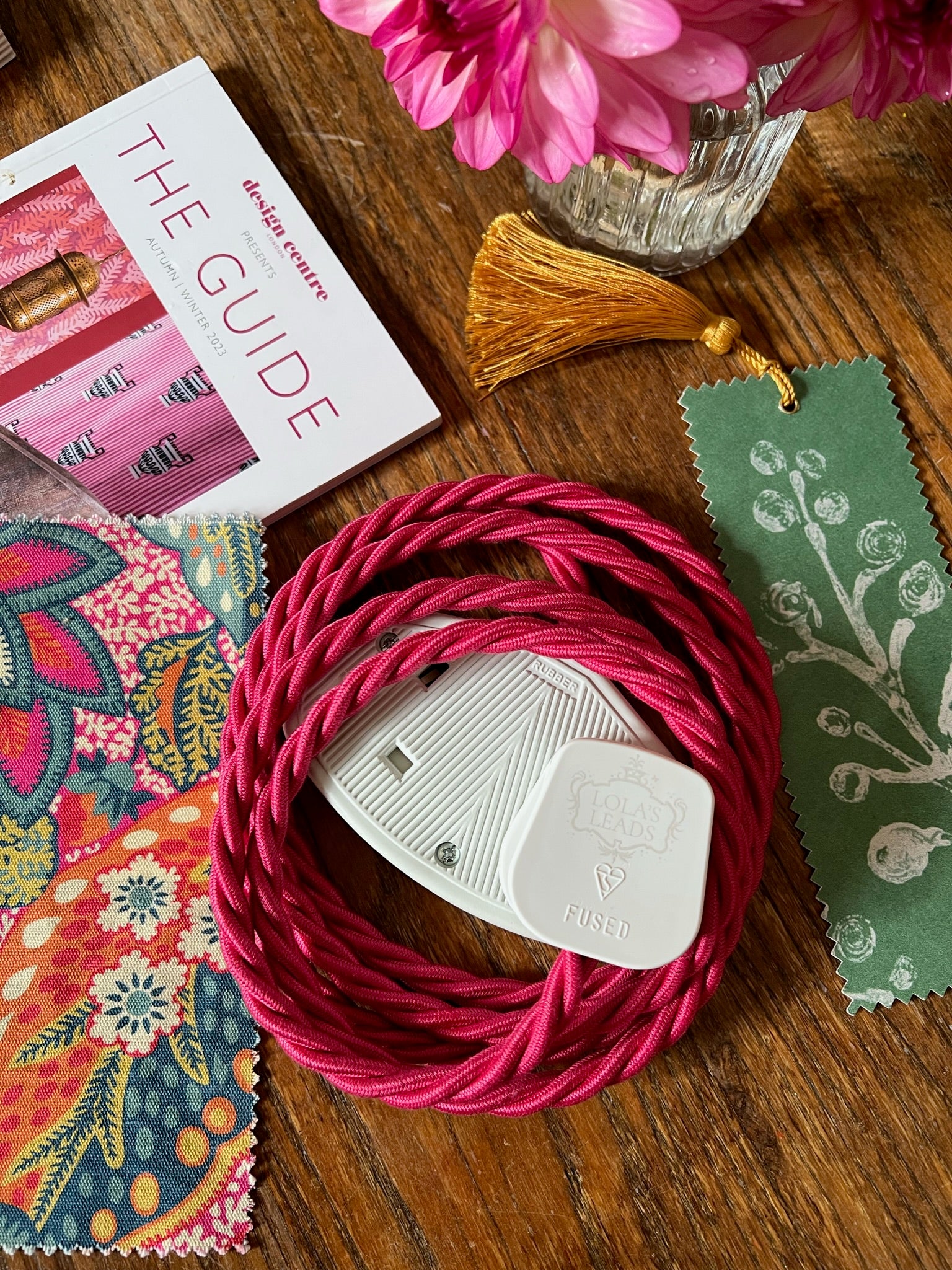 Raspberry - Lola's Leads Fabric Extension Cable - Image 3